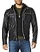 GUESS Men's Faux Leather Hooded Moto Jacket, black, XX-Large