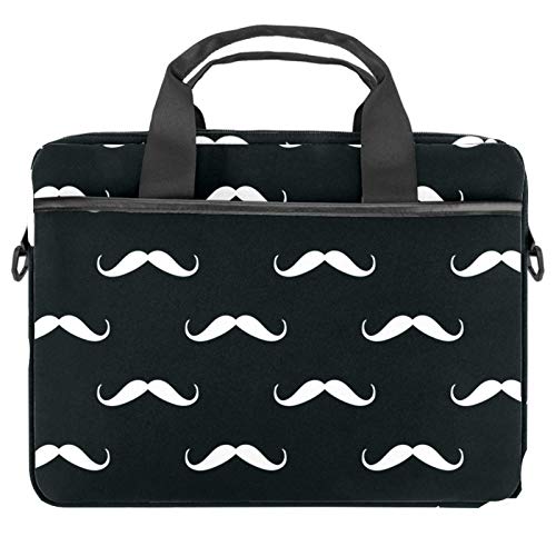 Funda bandolera portátil 13-14 pulgadas blanco Mustache ideal para regalo