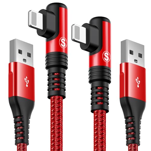 i Phone Ladekabel Ligtning Kabel [2Stück 1M],SWECENT 90 Grad Winkel Ligtning Schnellladekabel kompatibel für i Phone 14/13/11/XS/XS Max/XR/X/8/8 Plus/7/7 Plus/ 6s/6s Plus/6/6 Plus/SE/iPad Mini/Air/Pro