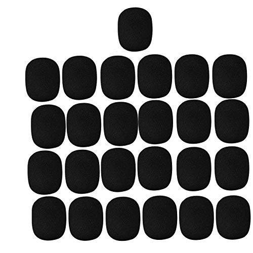 Z ZAFFIRO Pack of 25, Lavalier Microphone Windshield, Professional Mini Microphone Soft Foam Cover, Headworn Microphone Windproof Sponge
