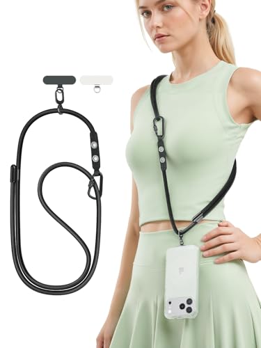 Phone Lanyard Adjustable Cell Phone Lanyard Crossbody with 2 Tabs Anti Theft Phone Strap for All Phones Premium Metal Buckles,Cell Phone Neck Strap for Travel Essentials