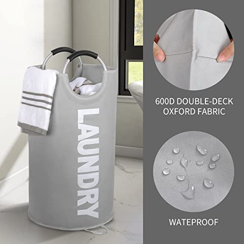 Zero Jet Lag 115L X-Large Laundry Basket Collapsible Fabric Laundry Hamper Tall Dorm Laundry Bag With Handles (Black And Light Gray) #TOP7