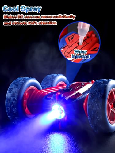 Miniatura 7 de Kssvzz Coche Teledirigido, 2.4ghz Niños Coche Teledirigido Spider, Rotación 360 Rc Car Radiocontrol, Juguete Niño Regalo 3 4 5 6 7 8 9 Años Niño, Juegos Infantiles Exterior Regalo Cumpleaños Navidad