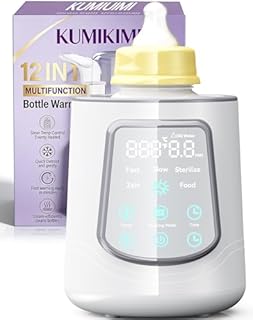 12 in 1 Fast Baby Bottle Warmer with Even Heating No Hot Spots, Night Mode, Sterili-zing, Constant Temp Milk Warmer for Breastmilk & Formula, Fits All Bottles Grey