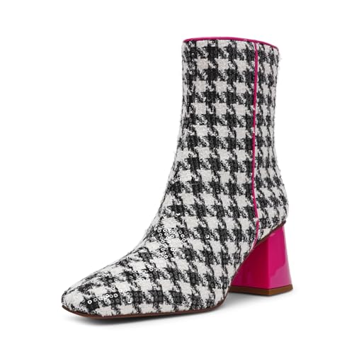 Betsey Johnson Women's Stevie Bootie, Houndstooth, 6