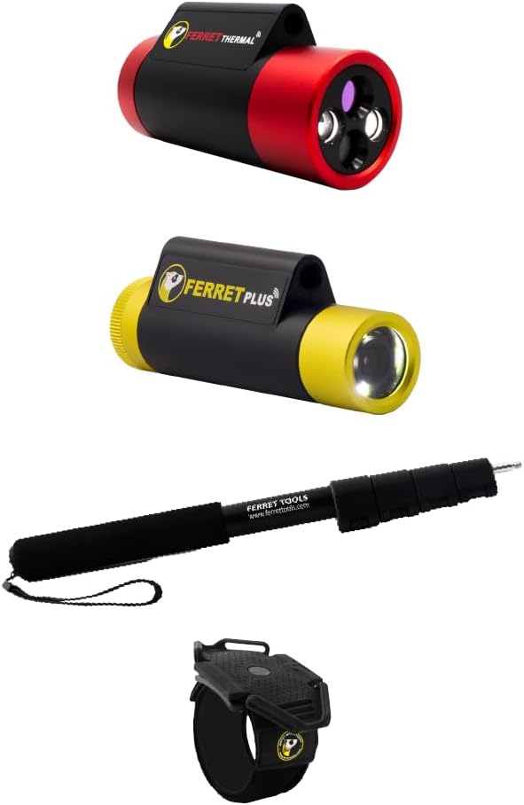 Ferret Ultimate Inspection Bundle - Thermal Wireless Imaging Camera with TISR Super Resolution, Ferret Plus Wireless Inspection Camera and Ferret Stick to get Extended Reach to go Beyond Handheld.