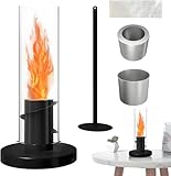 【Adaptabilité maximale】 : foyer de table Fonctionne en intérieur/extérieur grâce au design anti-vent. Flamme vacillante pour atmosphère apaisante. S'intègre à tout espace : jardin, balcon ou intérieur.