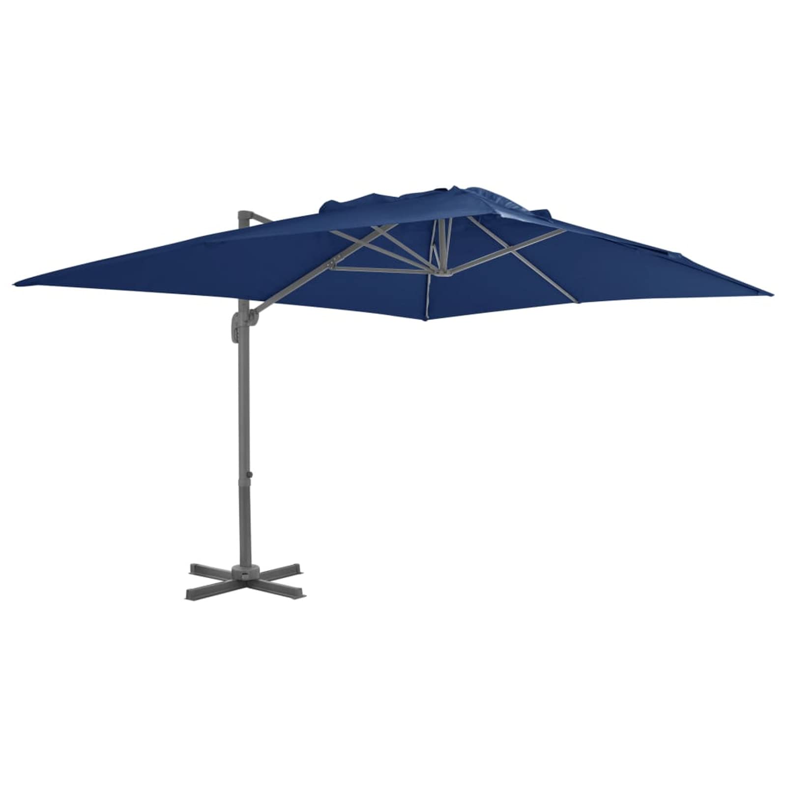 JUNZAI Sombrilla voladiza con poste de aluminio azul marino 4x3 m, Parasoles De Jardin, Sombrilla Piscina, Sombrilla Terraza Exterior, Parasol Playa, Sombrillas Para Jardin - 47003