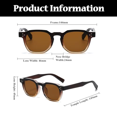 LJCZKA Vintage Small Square Sunglasses for Women Men Classic Polygonal Sun Glasses Fashion Shades UV400 Protection3