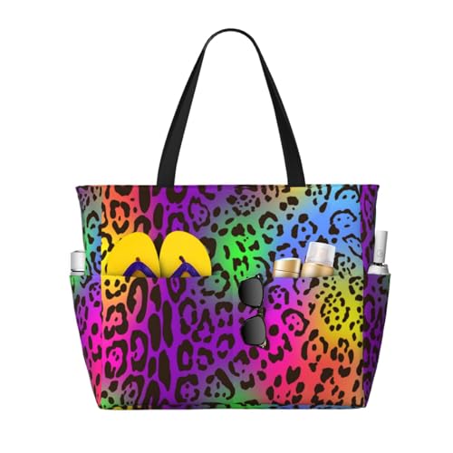 Sac à bandoulière jaguar arc-en-ciel idéal pour vos journées à la plage