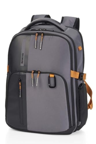 Samsonite Biz2Go 15.6" DayTrip Laptop Backpack, Polyester, Sand/Grey|Bottle Holder|Adjustable Strap|RPET|Tablet Compartment|Ergo Back - 2 Years International Warranty