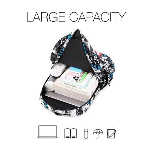 Backpack for School Durable College School Backpack Laptop Bookbag with USB Charging Port Water Resistant Travel Bag (White)2