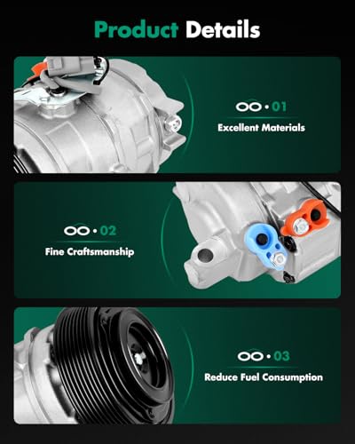 Image of SCITOO AC Compressor for Toyota for Sequoia 4.7L 2008-2009 | Fast Cooling, Ultra Low Noise (≤72 dB)Air Conditioner Compressor with Clutch, Easy Installation, 157332 158332 3022591