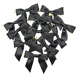 Black Twist Ties for Bags, 4.3 Inch Ribbon Bows Bulk Assorted Christmas Ribbon and Bows, Reusable Bread Ties for Treat Bags, Lollipop Decoration, Christmas Tree, Home and Wedding 30 Pcs
