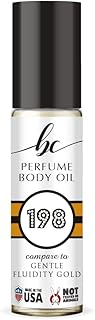 BC Perfume 198 Inspired by Maison Francis Gentle Fluidity Gold For Women & Men Replica Fragrance Body Oil Dupes Alcohol-Free Sample Travel Size Concentrated Long Lasting Roll-On 0.3 Fl Oz/10ml