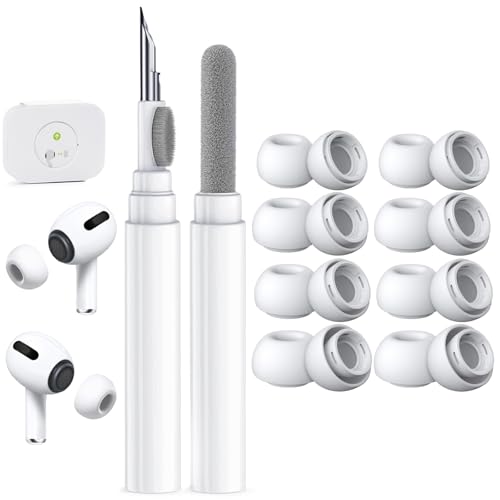 Image of 8 Pairs Replacement Ear Tips for AirPods Pro 2nd /1st (White) | (4 Size XXS /XS /S /M /L )Silicone Ear Tips with Cleaner kit,Noise Reduction Holewith & Built-in dust Guard Screen