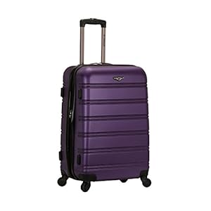 Rockland Melbourne Hardside Expandable Spinner Wheel Luggage, Purple, Checked-Medium 24-Inch