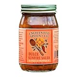 Enchanted Spoon & Co. Dulce Sunfire Salsa, Peach Jalapeno & Pepper Salsa, Sweet Heat Fruit Salsa, 16 oz Glass...