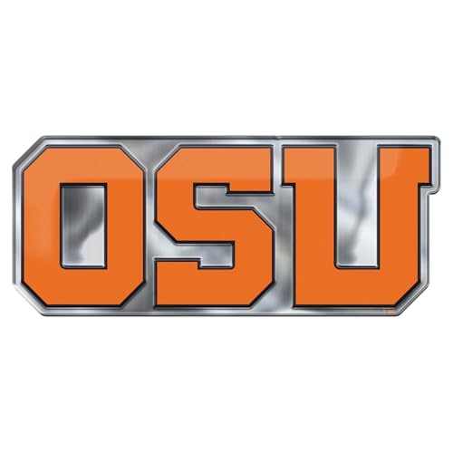 FANMATS 60653 Oregon State Beavers Heavy Duty Aluminum Embossed Color Emblem, Auto Emblem Decal - Alternate