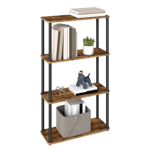 VASAGLE 4�i �I�[�v�����b�N�R�[�i�[���b�N �{�I ��������׌^ ��60×���s23.8×����104.8cm �H��s�v �ȒP�g�� ���r���O���[ �ȃX�y�[�X LLS164