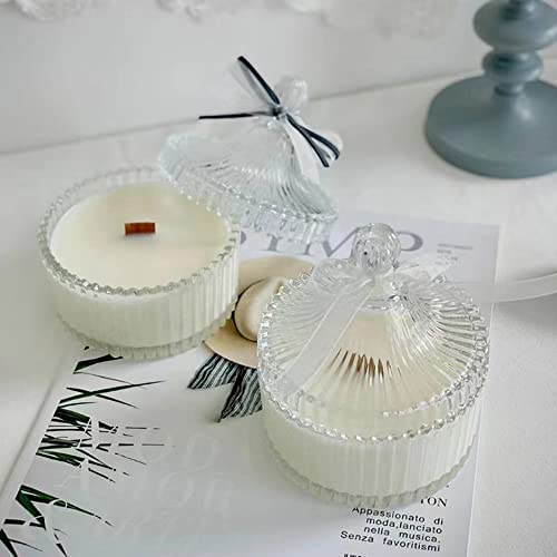 900Ml/30Oz Candy Dish With Lid, Glass Candy Jar Crystal Decorative Cookie Bowl For Candy Buffet Office Desk, Dazzling Jewelry Cotton Balls Container, Gift For Christmas, Parties, Wedding, Valentines #TOP6