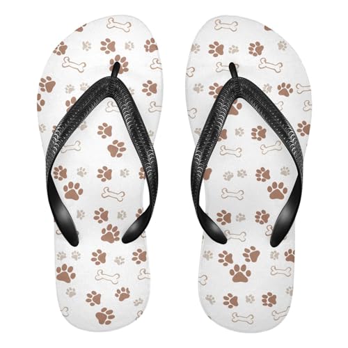 Dog Paw Prints Bones Flip Flop Beach Summer Casual Sandal for Women & Men Shower Shoes 20861815
