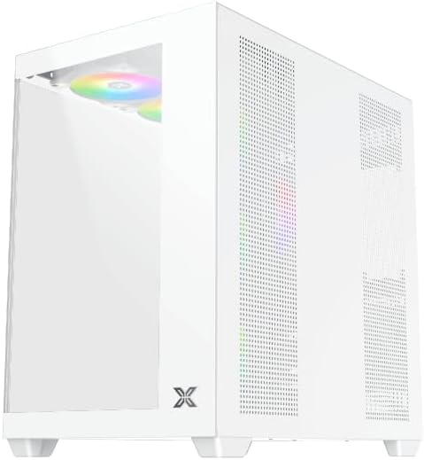 הינטערשטע אינעווייניק view of the Xigmatek Aqua V AIR Arctic PC Case, showing cable routing options