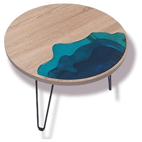 Norbe, Ocean - Mesa redonda marrón de resina natural Cover