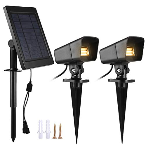 Preisvergleich Produktbild LEDGLE Gartenleuchten Solar LED Gartenstrahler Solar, Solarleuchten Außen mit 2 Arbeitsmodi, IP65 Wasserdicht, Warmweiß