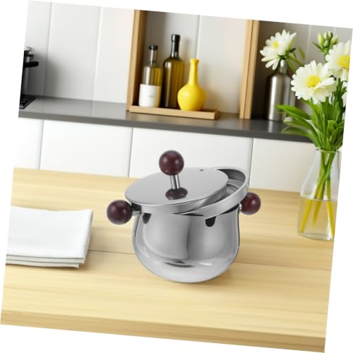 Recipiente de grasa para cocina y almacenamiento portátil de acero inoxidable con tapa 6