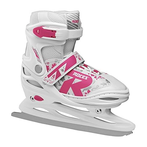 Roces Children's Jokey Ice 2.0 Girls Adjustable Ice Skates, Children's, 450697, white-fuchsia, 30-33 Cover