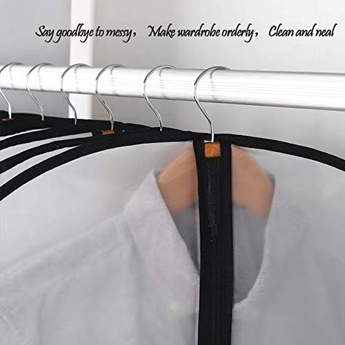 Garment Bags for Hanging Clothes 12 PCS Transparent Waterproof Dustproof Storage for Wardrobe Storage Suit Covers for Closet Cloth Cover Washable Clear Reuse Full Zipper for Suits Gowns 24''x40'' by HomeClean - Used condition - Image 8