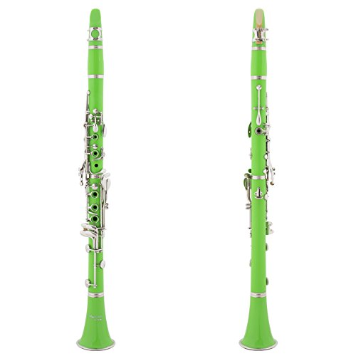 Image of Mendini by Cecilio Ebonite Bb Clarinet Kit with 2 Barrels - Green