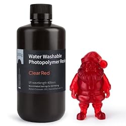 ELEGOO Water Washable 3D Printer Resin Clear Red 1000g