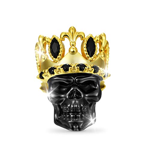 Image of GNOCE Skull Pendant Charm Silver Dangle Charms Bead fit Bracelet /Necklace Jewelry Gift for Women Men