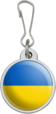 Ukraine Country Flag Jacket Handbag Purse Luggage Backpack Zipper Pull Charm