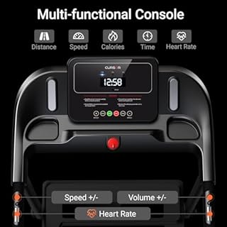 Folding Treadmill with 16% Adjustable Incline, 3HP Quiet Brushless Motor, 136KG Capacity, 12KM/H Foldable Walking Running Treadmills Machine