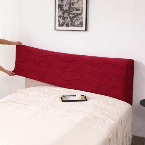 Image of HOMETHREADS Stretchable Velvet Headboard Cover | Soft, Dust-Proof & Wrinkle-Resistant Bed Back Protector | Fits Leather, Wooden & Fabric Bedsides | for 5ft to 5.5ft Beds (Maroon, 150x65Cm)