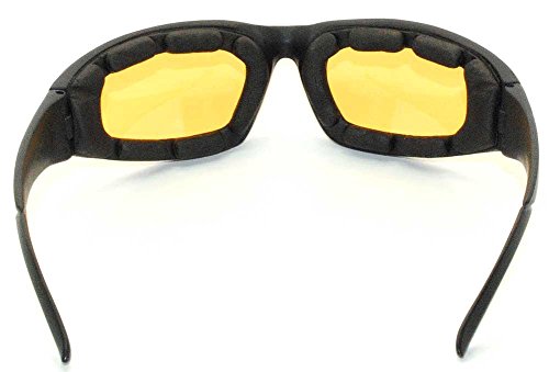 Padded Night Motorcycle Riding Glasses Yellow Lenses3