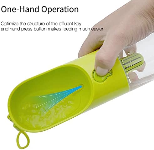 PETKIT Portable Dog Water Bottle, 400ml Leak Proof Pet Travel Water Bottle with Strong Water Filtration Effect, BPA Free Dog Puppy Water Dispenser for Walking, Travel, Hiking, Green