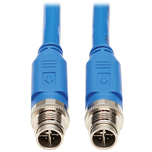 Câble Ethernet M12 X-Code Cat6a Tripp Lite 10G blindé IP68 PoE NM12-6A1-03M-BL