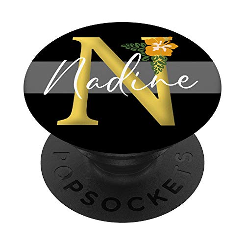 Nadine First Name Girls Womens Initial Monogram Flower