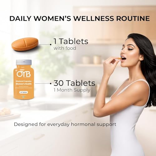Image of OYB Shatavari Tablets for Women | Ayurvedic Women's Health Supplement for Hormonal Balance, PMS & Menstrual Wellness | Supports Reproductive Health, Energy, Mood & Women's Vitality | Vegan & Gluten-Free | 30 Tablets
