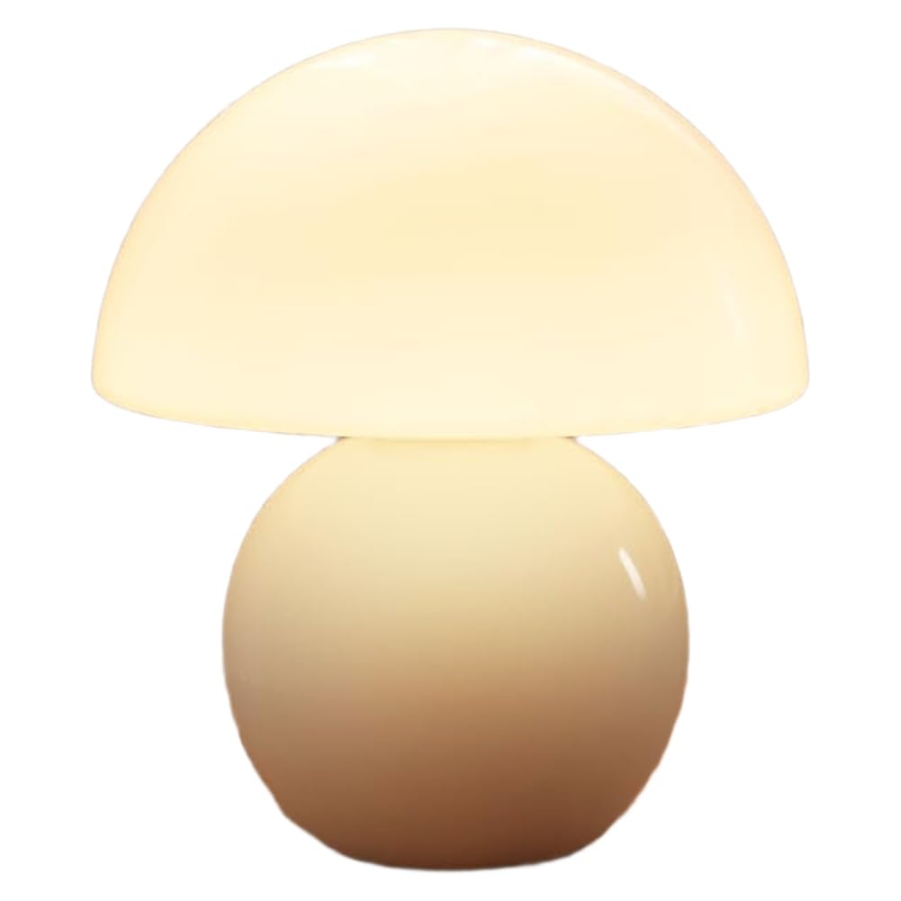 Lampe de table miniature champignon en verre pour table de chevet et bureau