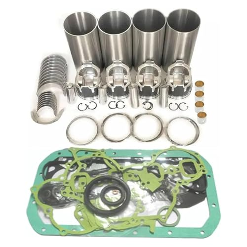 1 juego de kit de reconstrucción y reacondicionamiento S4D106 compatible con motor Yanmar 4TNE106T. Incluye kit de camisas, pistón y bujes for motor S4D106 de excavadora.