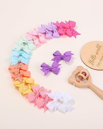 Doboi 50Pcs 2'' Baby Hair Bows Clips Fully Lined Grosgrain Boutique Solid Ribbon Mini Bows For Girls Teens Infants Kids Toddlers Newborn By Doboi #TOP5
