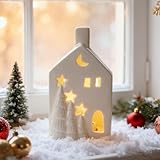 maison porcelaine chantilly Solution complète de décoration de Noël en céramique : Des maisons de Noël en céramique au village de Noël complet avec éclairage – cette pièce réunit tous les avantages. Il crée immédiatement une ambiance de fête et deviendra la pièce maîtresse de votre décoration saisonnière.