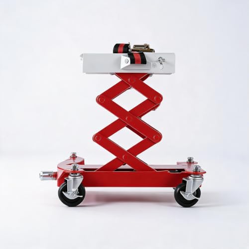 450 LBS Capacity Transmission Jack with 2M Straps & 4 Brake Wheels - Red by Maxsa Innovations - Used condition - US$89.28
