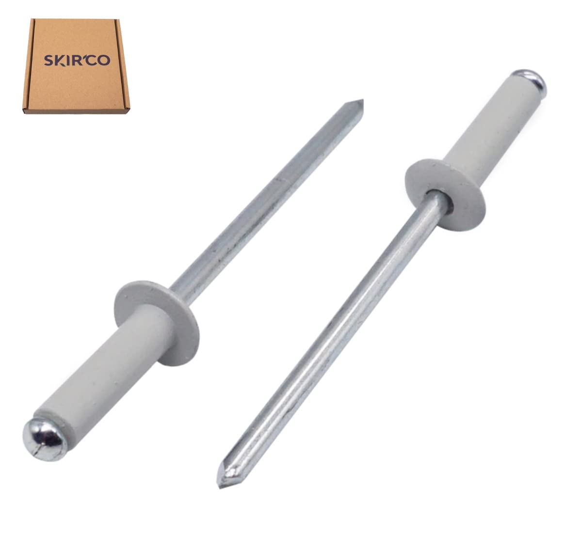 Rivetti Ciechi In Alluminio 4x8 Mm - Confezione Da 100 Pezzi, Estremità Aperta, Argento - Foto 9