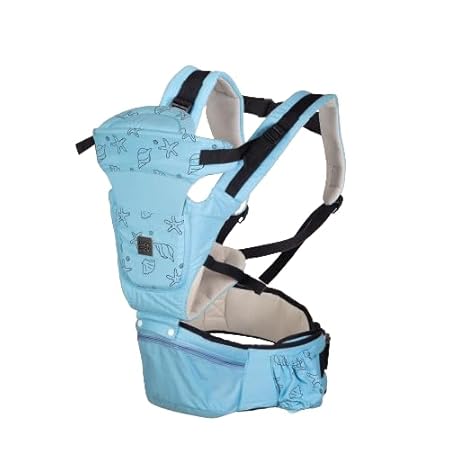 Mee Mee Multi-Functional Baby Carrier: 3-in-1 Convertible with 8 Carrying Styles, Head Shield, Back Support, Pockets, and Safety Features for Baby |Infants | Age 9 to 48 Months |Light Blue |